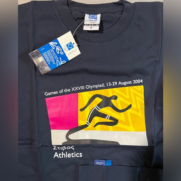 Olympics NOS Track and Field T-shirt, NBC pins, and Visa hat from 2004 Athens - Picture 4 of 8